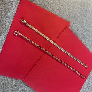 Lot of 2 Sterling silver bracelets, 7 inches long.
